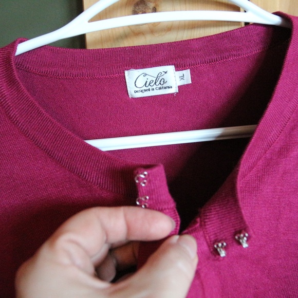 Short Hot Pink Cardigan XL - Picture 3 of 5